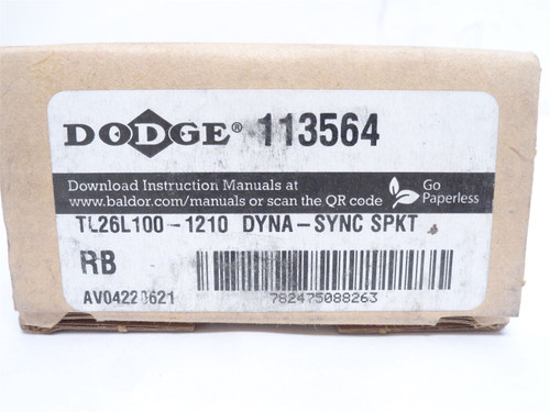 Dodge TL26L100-1210; Bushed Timing Belt Pulley; 26 Tooth