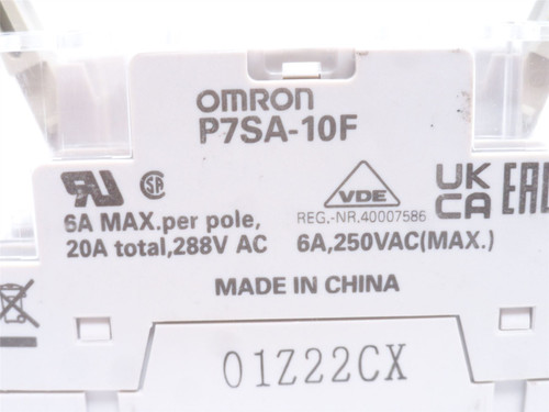 Omron P7SA-10F; Relay Socket 6A 250VAC; 10-Pin; LED Indicator