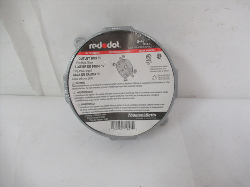 Red Dot S-47; Outlet Box 1/2" 5 Hole