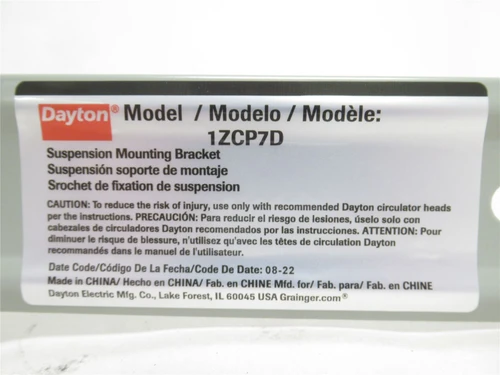 Dayton 1ZCP7D; Mounting Bracket; No Hardware; 15" Height
