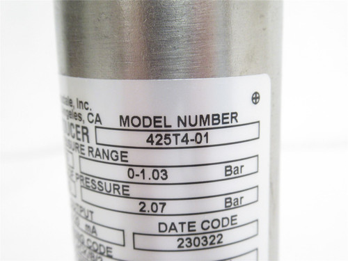 Barksdale 425T4-01; Amplified Transducer; 0-15PSI; 12-30VDC