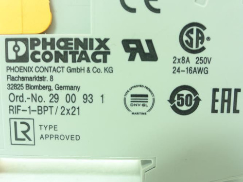 Phoenix RIF-1-BPT; Relay Socket; 250V; 13A; 24-16AWG