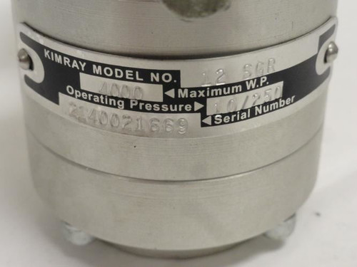 Kimray 12 SGR; Supply Gas Regulator; 0.25"; 4000 Psi