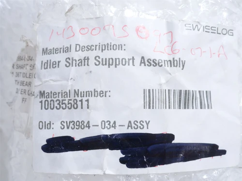 Swisslog SV3984-034-ASSY; Idler Shaft Support Assembly