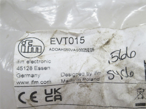 IFM EVT015; Cordset; Female; 90Deg Elbow; 8-Wire; 25m Long