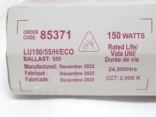 GE LU150/55/H/ECO; Lot-2; Sodium Lamps; 150 Watts; 16K Lumens