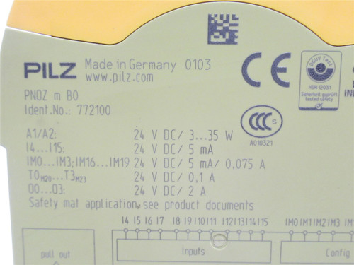 Pilz PNOZ M BO; I/O Controller Base Unit 772100; 24VDC; 12 In