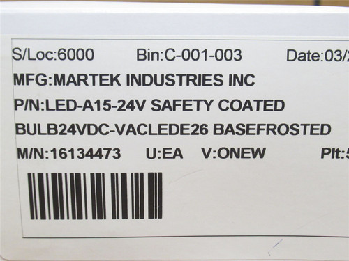 Martek LED-A19/12-34V; Frosted LED Bulb; 12-34V7\