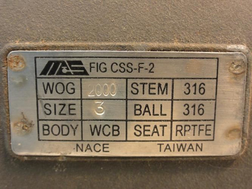 MAS CSS-F-2; Ball Valve; Size: 3; 2000 WOG