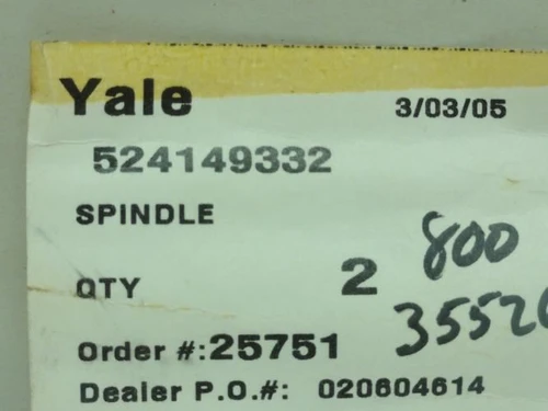Yale 524149332; Flanged Spindle 1-1/4 ID; Flange OD: 4-9/16"