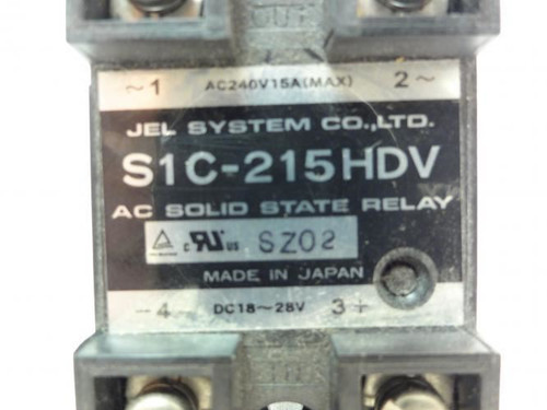 Jel System S1C-215HDV; Soild State Relay; 15A; 240VAC; 18-28VDC