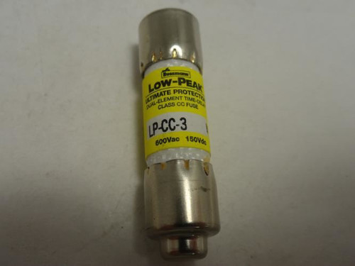 Bussmann LP-CC-3; Time Delay Fuse; 3A; 600VAC