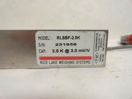 Rice Lake RLSBF-2.5K; Load Cell 2.5K @ 3.0 mV/V