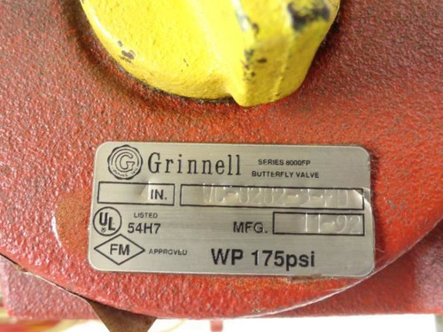 Grinnell WC-8282-3-FD; Butterfly Valve 4" WP 175psi; 5A; 125VAC