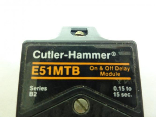 Cutler-Hammer E51MTB; On & Off Delay Module; 0.15 to 15 Sec
