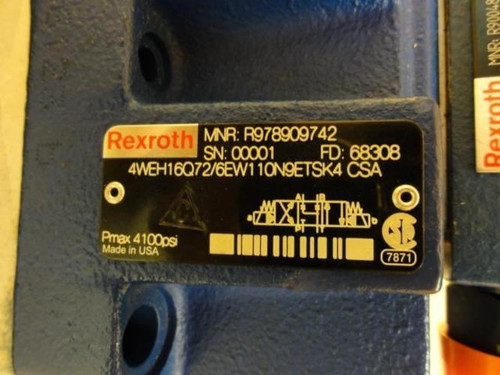 Rexroth 4WEH16Q72/6EW110N9ETSK4 CSA; Directional Control Valve