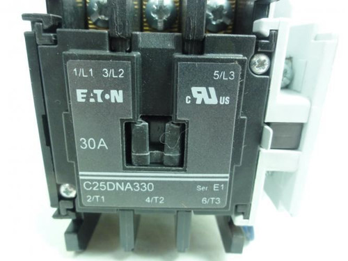 Eaton C25DNA3301T; Contactor 30A; 600V; 3P; Coil: 24VDC