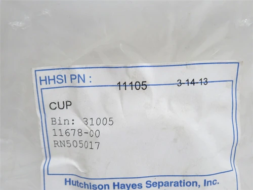 Hutchison 11105; Alfa Laval Cup 11678-00; SS; 1-1/16"ID