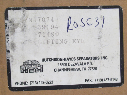 Hutchison 71490-00; Alfa Laval Lifting Eye
