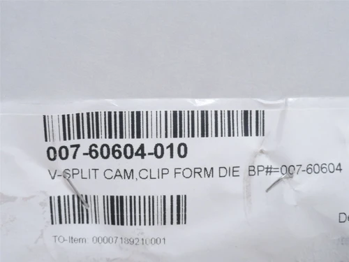 Oystar Packaging Tech 007-60604-010; Forming Die Clip Cam