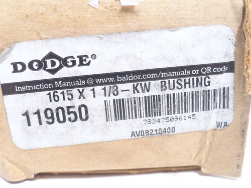 Dodge 1615x1-1/8-KW; Taper Lock Bushing 119050; 1-1/8"ID
