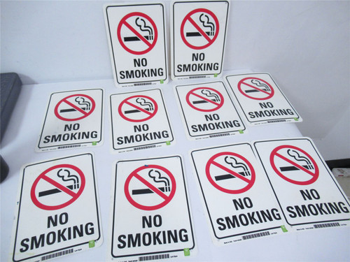 Lyle Signs 44VAB1; Lot-10 No Smoking Signs 10" x 7.25"