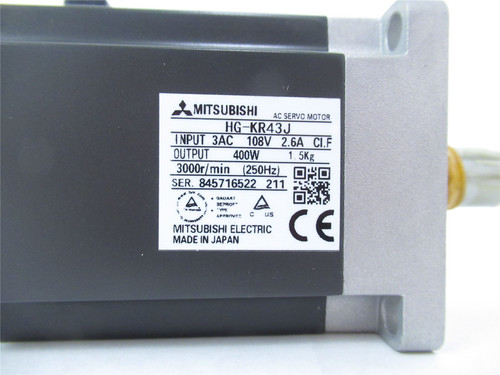 Mitsubishi HG-KR43J; Servo MotorLowInertia 0.4 KW 3000 R/MIN