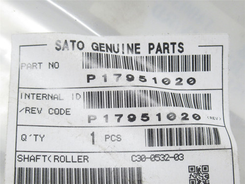 Sato P17951020; Roller Shaft; RW/RD; SS; 5/16"OD; 6-7/8" Long