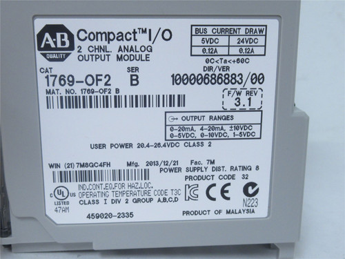 Allen-Bradley 1769-0F2; CompactLogix; I/O  Module; 5-24VDC