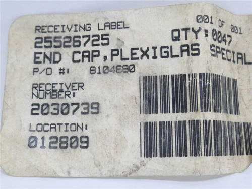 MFG- 8104680; Beveled Plastic End Cap SIght Glass; 50mmOD