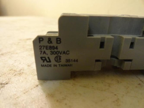 Potter & Brumfield 27E894; LOT-2 Relay Socket; 7A 300VAC