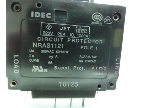 Idec NRAS1121; Circuit Protector; 20A 1P; 250VAC