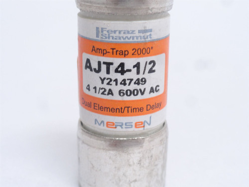 Ferraz-Shawmut AJT4-1/2; Time Delay Fuse 4-1/2A; 600VAC/500VDC
