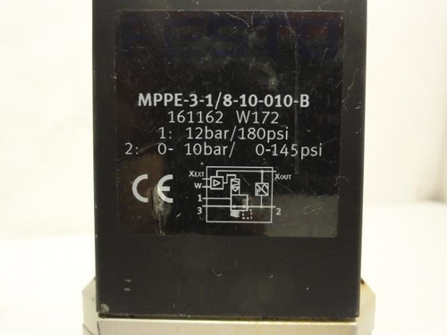 Festo MPPE-3-1/8-10-010-B; Regulator 0-145psi; 1/4 NPT 161162