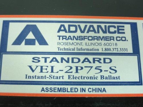 Philips Advance VEL2P75S; Ballast; 277V; 60Hz