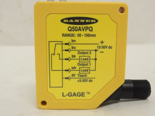 Banner Q50AVPQ; Triangulation Measurement Photo Sensor 12-30VDC
