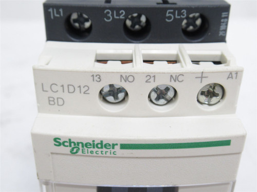 Schneider LC1D12BD; Contactor 12A; 3P; 600V; Coil: 24VDC; 2HP