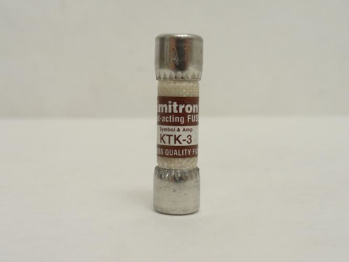 Bussmann KTK-3; Fast Acting Fuse; 3A; 600VAC