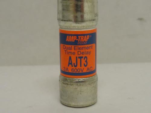 Ferraz AJT3; Lot-6 Dual Element Time Delay Fuse; 3A; 600VAC