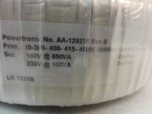 Powertronix AA-129231; Transformer; Pri: 0-380/400/415/480V