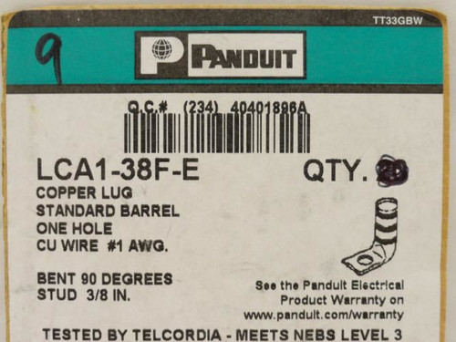 Panduit LCA1-38F-E; Copper Compression Lug # 1/0 AWG; 90Deg