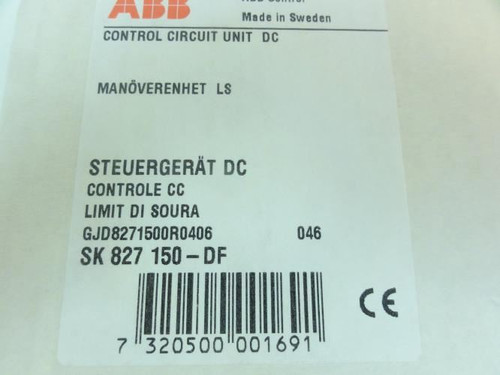 ABB SK-827-150-DF; Control Circuit Unit DC; 220VDC
