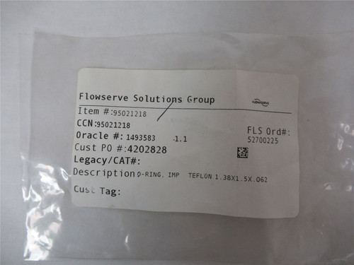 Flowserve Solutions Grp 95021218; O Ring 1.38x1.5x.062 Teflon