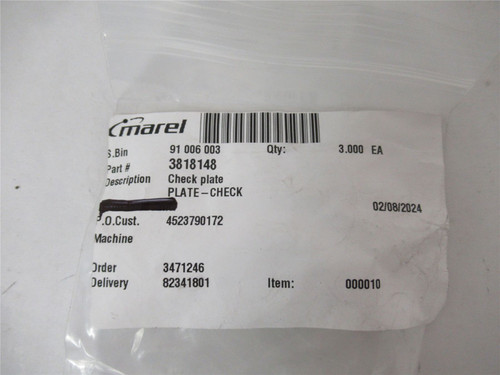 Marel 3818148; Check Plate