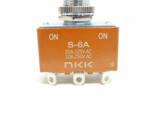 NKK S-6A; Panel Mount Toggle Switch; 10A/250VAC; 20A/250VAC
