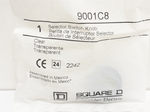 Square D 9001C8; Clear Selector Switch Knob; Size: 30mm
