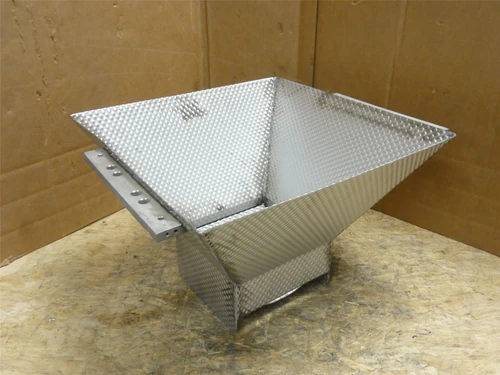 MFG- SFS-10-A43; Dimpled Hopper; SS; 14" x 6-1/2"ID