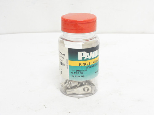 Panduit P8-14R-Q; Lot-25 Large Wire Ring Terminals; 8 AWG