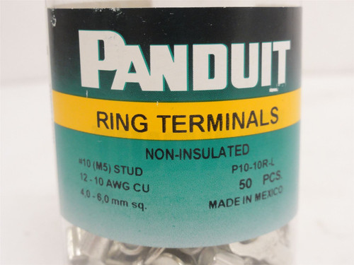 Panduit P10-10R-L; Lot-50 Ring Terminal 12-10AWG; #10 Stud