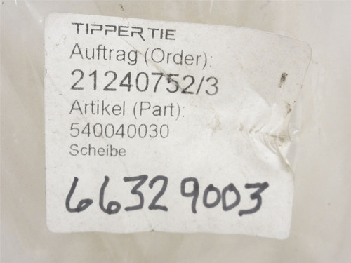 Tipper-Tie 21240752/3; Washer RD; SS; 9-5/8"OD